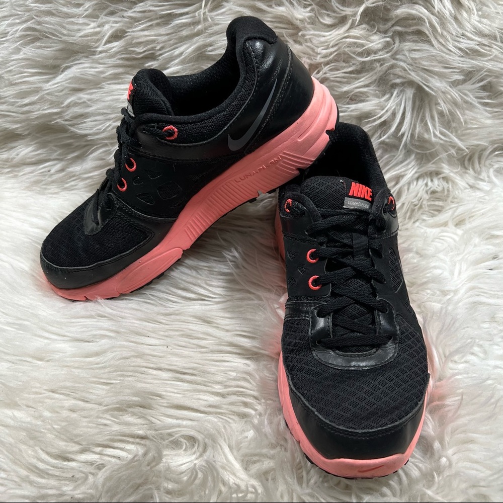 Nike Lunar Forever Running Cross Training shoes 488164-005 Black Pink Womens 8